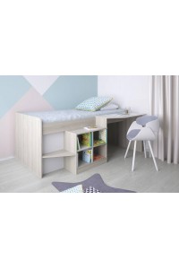Детская кровать-чердак Polini Simple 400 со столом и полками