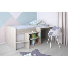 Детская кровать-чердак Polini Simple 400 со столом и полками