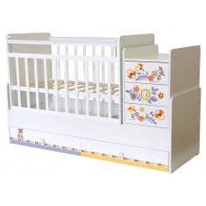 Кроватка-трансформер Фея 1100, белый / прогулка